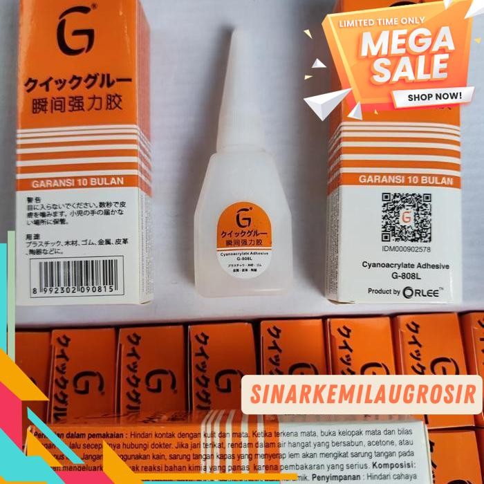 

LEM CAIR G KOREA SUPER INSTANT GLUE LOGAM ASLI 100 % GARANSI ORLEE BEST SELLER !!
