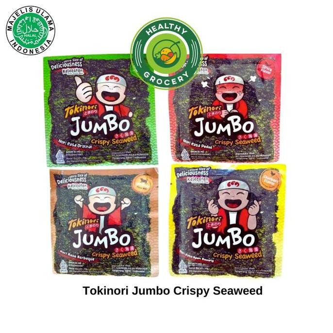 

:=:=:=:=] Tokinori Jumbo Crispy Seaweed Spicy / Original / Chicken / BBQ Flavor 4gr SACHET
