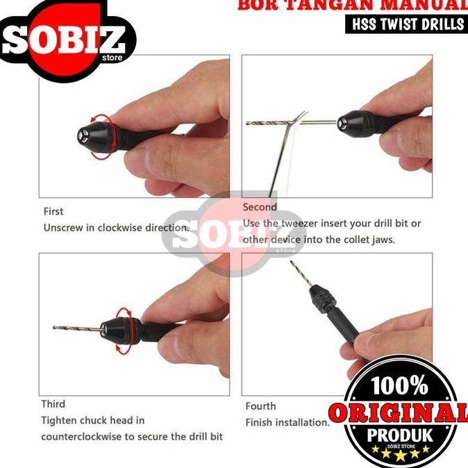 Bor Tangan Manual Hss Twist Drill Bor Mini