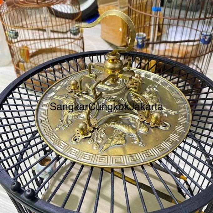 Gantungan Tangteng Kuningan Sangkar Burung Bulat Kotak Oval Kecil