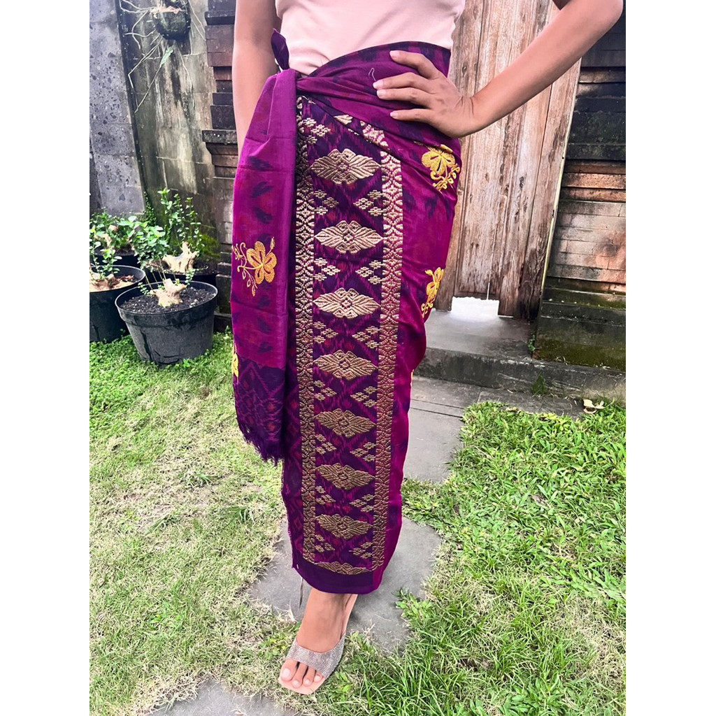 Kamen Endek Tumpal Bordir Langsung Tretes Sugeng set Selendang