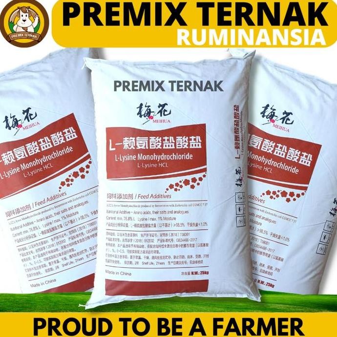 Terlaris Lysine 25Kg Meihua - Lisin Lysin Lisine Leusin Suplemen Vitamin Kucing Anjing Udang Ikan Sa