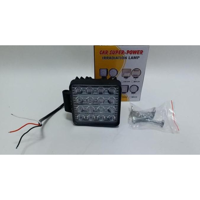 New Lampu LED Tembak Sorot Work Light 16 Mata 48W Lampu Mobil Truk Motor