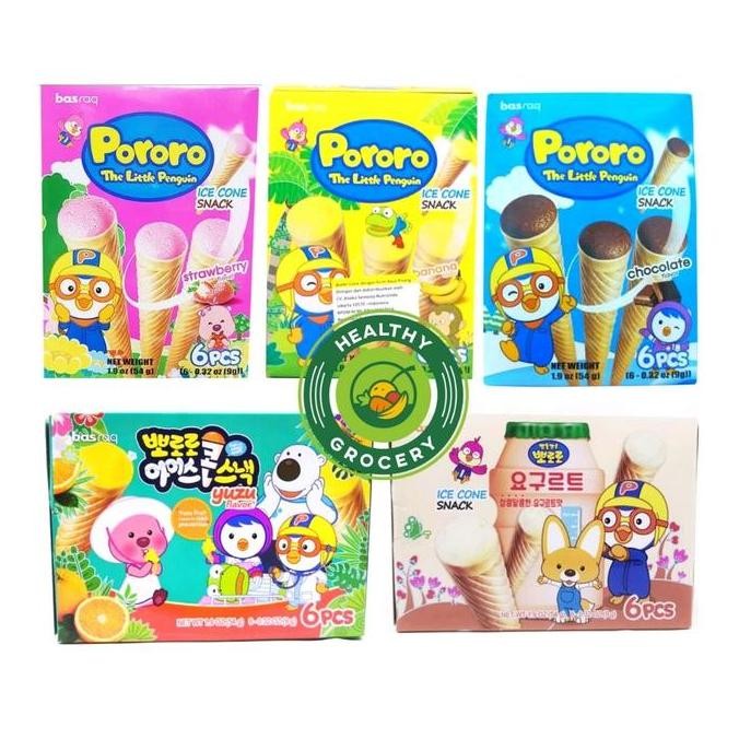 

~~~~~] Pororo The Little Penguin Ice Cone Snack Chocolate Flavor 54gr
