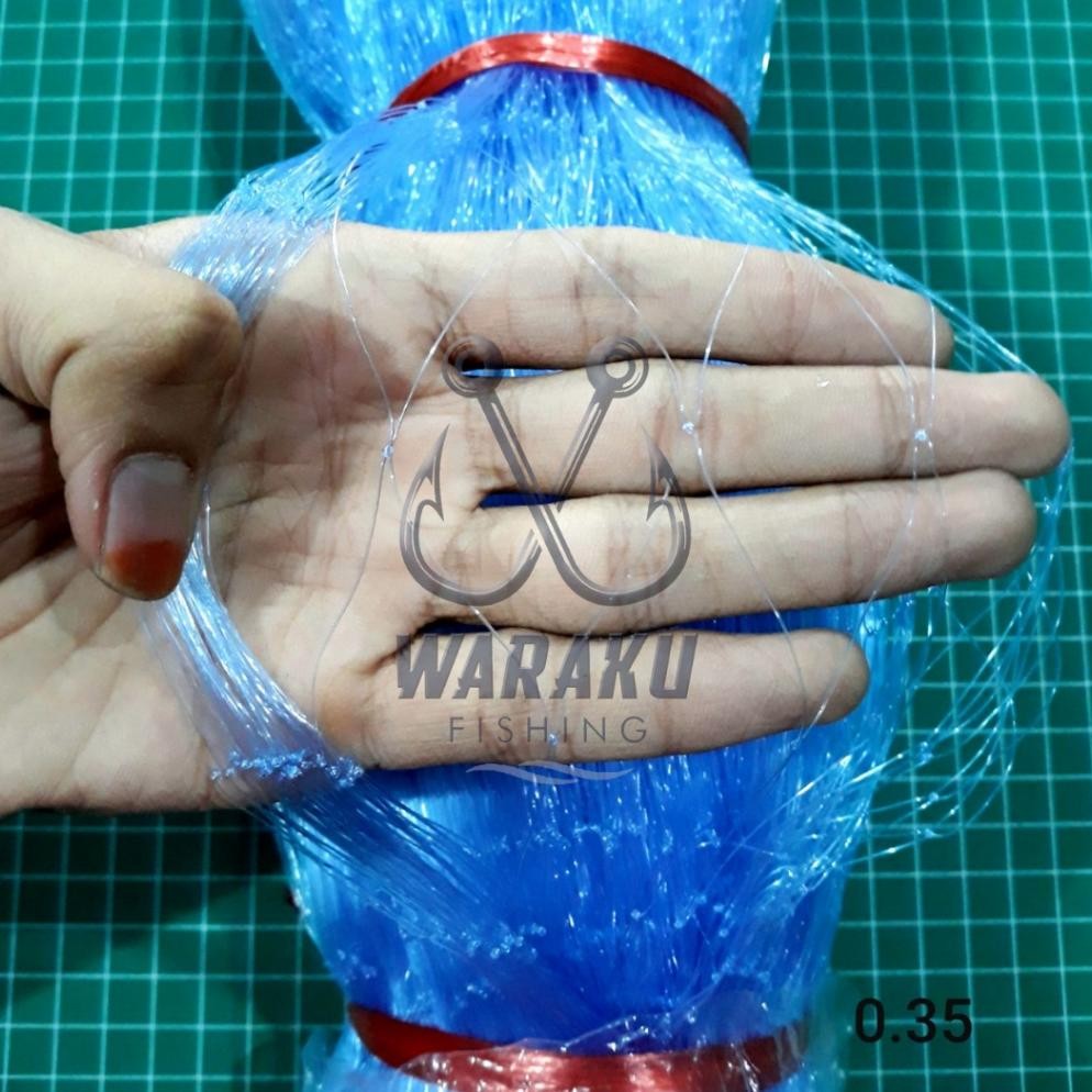 Pukat Senar BIRU UNO 0.35 Lubang 3-1/2 inch / 4 inch / 4-1/2 inch 70x80 TATE