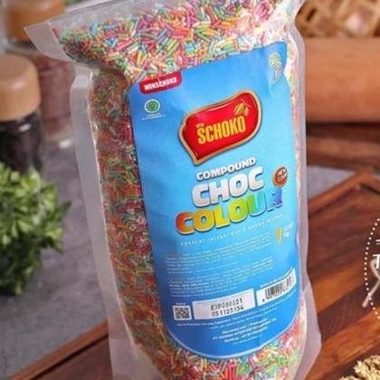 

Murah Schoko Compound Choc Colour 1Kg Meises Warna Warni Rainbow Pelangi Mix
