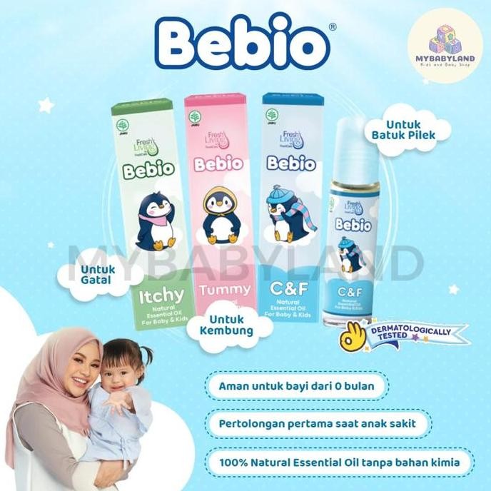 Freshliving Bebio By Fresh Care Essential Oil 9ml - Flu Pilek Batuk Gatal Perut Kembung Bayi Anak | 