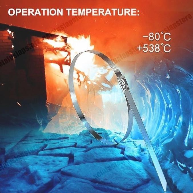 

Best (100 Pcs ) Kabel Ties Stainless Tali Besi Anti Karat 304 / Cable Ties Ikat Besi Kabel Tis Steel Metal Tie Lock / Klem Pengikat Pipa Knalpot