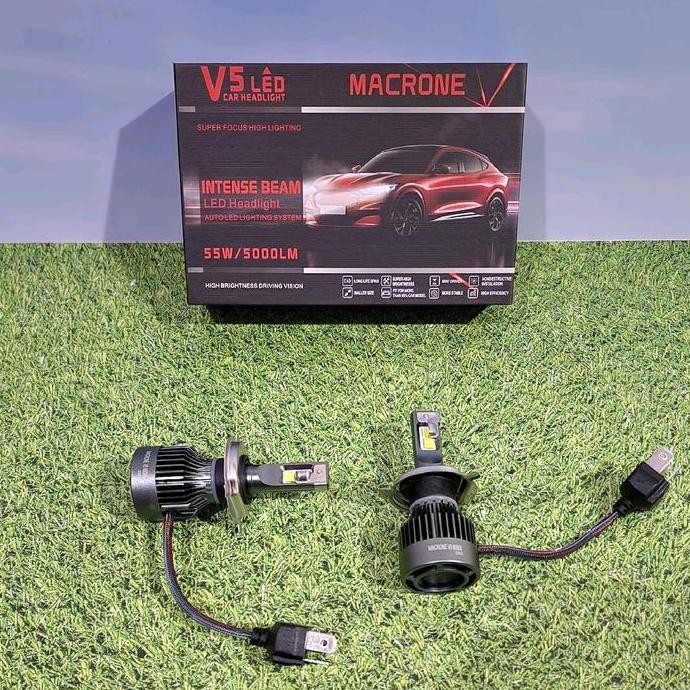 New V5 Macrone Headlight Led 5500K H4 (Hi&Lo)