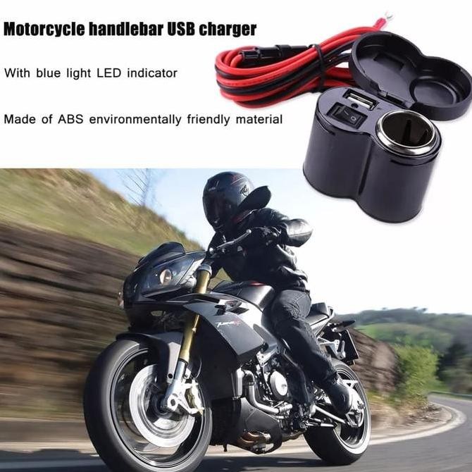 CHARGER MOTOR WITH LIGHTER WATERPROOFT - CHARGER STANG MOTOR 3016