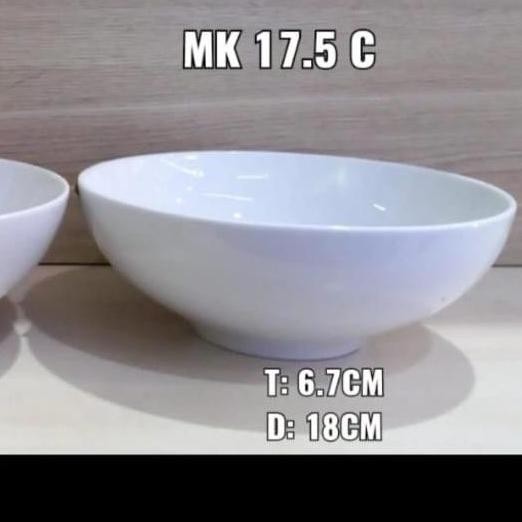 :::::::] Mangkok Keramik Porselen Jumbo Besar Putih Polos Cafe Hotel Restoran