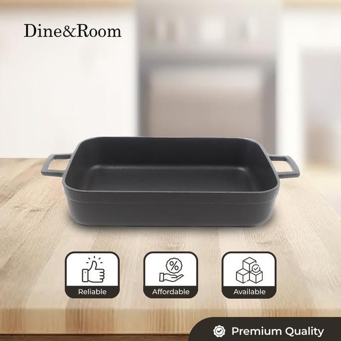 BEBAS ONGKIR - CAST IRON RECTANGLE COOKING PAN / CAST IRON PAN / WAJAN MASAK
