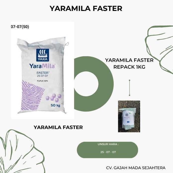 

Terlaris Pupuk Npk Yaramila Faster 25 7 7 Original - Kemasan Repack 1 Kg
