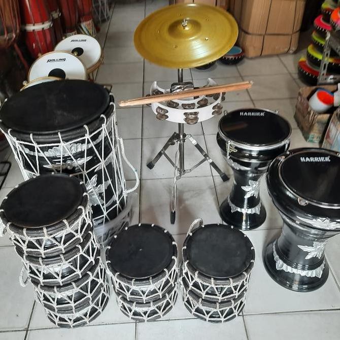 Sale Marawis Ukir Kulit Hitam Lengkap 12 Alat