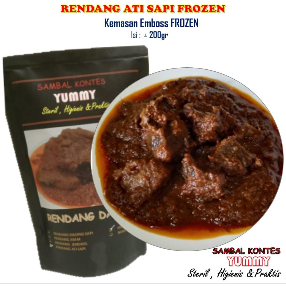 

Rendang Ati Sapi 200gr Frozen Sambal Kontes Yummy Enak dan Murah