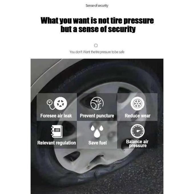 YOELBAER MONITORING TEKANAN BAN MOBIL TPMS SOLAR PANEL POWER LCD DISPLAY 4 EXTERNAL SENSOR CAR GARAN