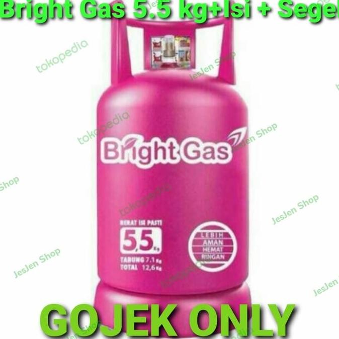 Tabung Lpg Elpiji Bright Gas 5.5 Kg + Isi + Segel / Tabung Pink 5,5 Kg