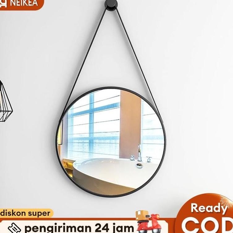 Cermin Gantung Dinding Cermin Aesthetic Minimalis Cermin Bulat Aesthetic 60CM