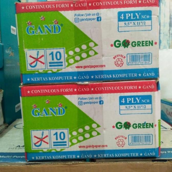 

Gand Continuous Form/Kertas Komputer 9,5 x 11" 4 ply bagi 2 (PMKH).