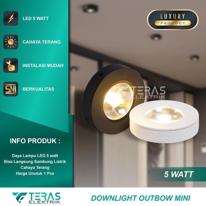 tersedia lampu downlight 5 watt lampu outbow slim cahaya terang