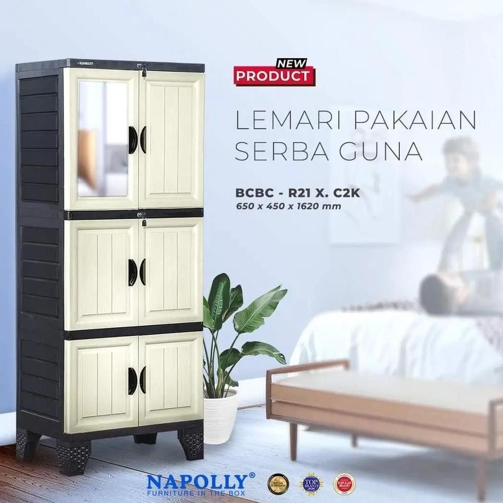 NAPOLLY Lemari Pakaian Napolly / Lemari Plastik Napolly BCBC G21