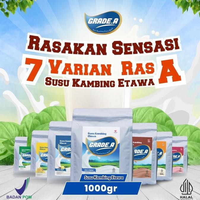 

BARU SUSU KAMBING ETAWA GRADE A 1KG BANYAK VARIAN RASA / ORI VANILA LOW SUGAR COKLAT STROBERI MADU JAHE