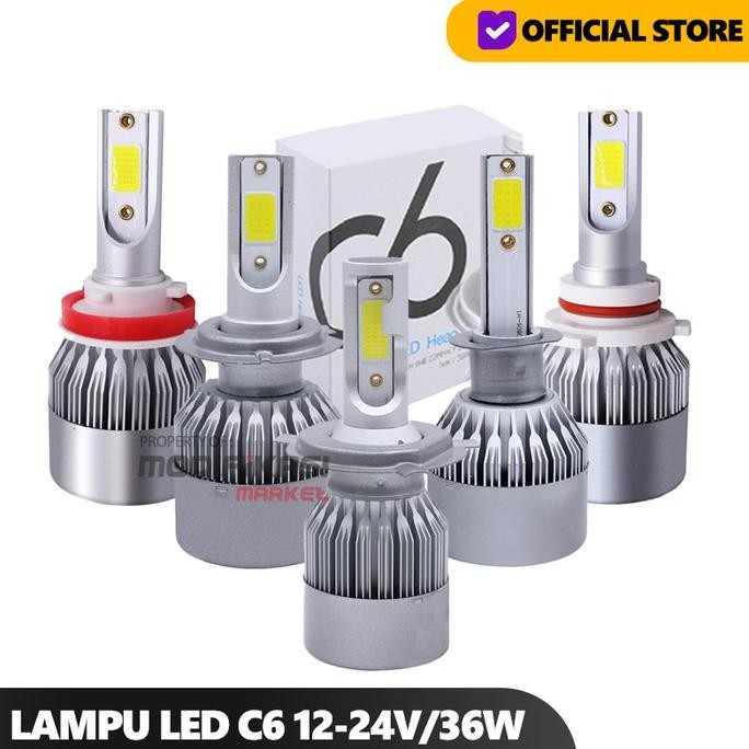 tersedia lampu led c6 h4 c6 h11 h8 c6 hb4 9006 c6 h7 6000k 36w 12-24 volt 3600l