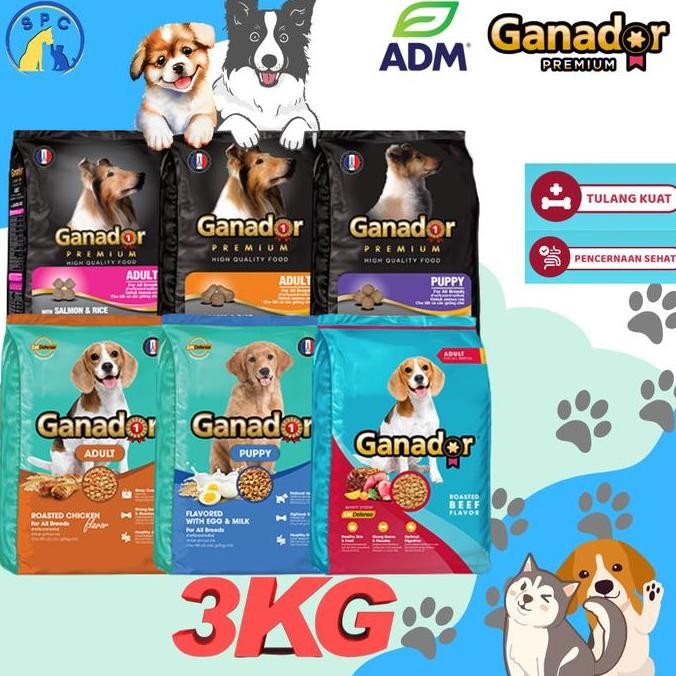 HARGA DISC - Ganador Dog Food 3kg All Varian Makanan Anjing Pet Food Ganador Premium Dog Food