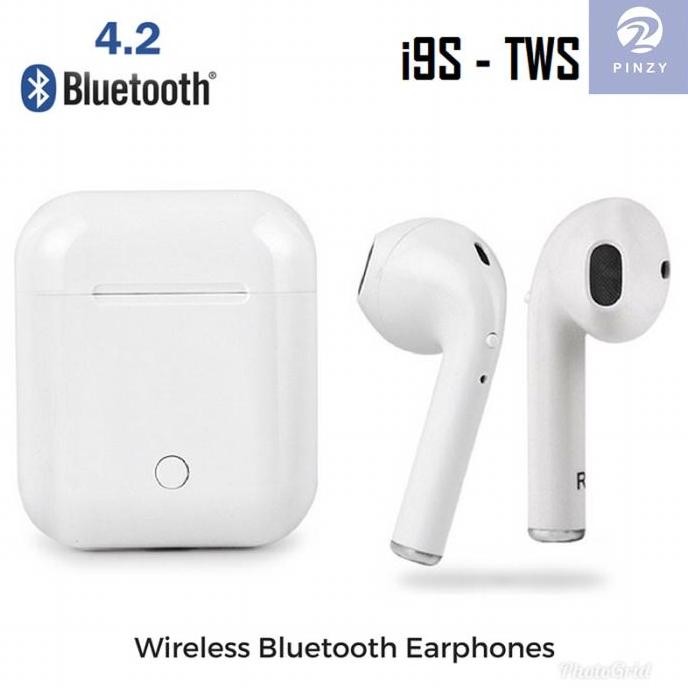 sale headset bluetooth pinzy i9s twins with magnetic charging case - putih