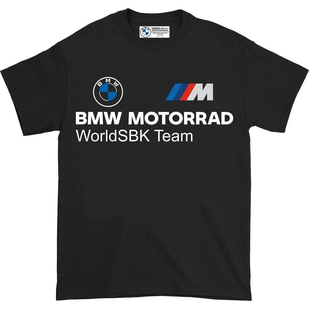 Baju Kaos BMW MOTORRAD WorldSBK Team with M & BMW Logo T-Shirt Premium Cotton Combed 24s Original 10