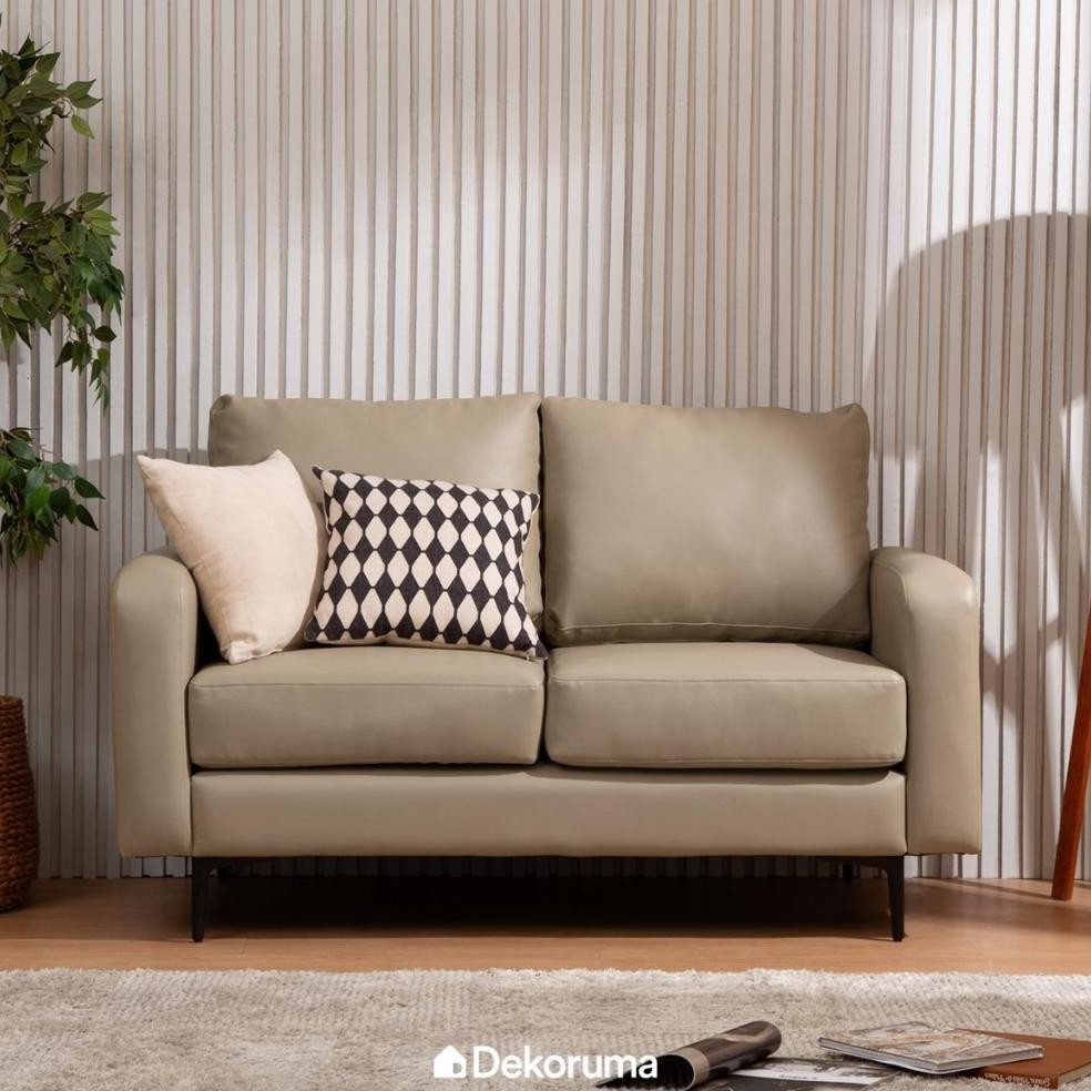 TAKA Sofa Kulit 2 Dudukan Sofa Tamu 2 Seater