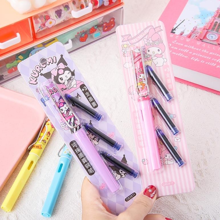

Ready Fountain Pen Sanrio / Pulpen Sanrio Freetinta 3 Pcs /Pulpen Anak Sekolah Motif Karrtun Jepang Pulpen Sanrio Cinnamoroll Kuromi Pom Purin Melody / Aesthetic Pulpen
