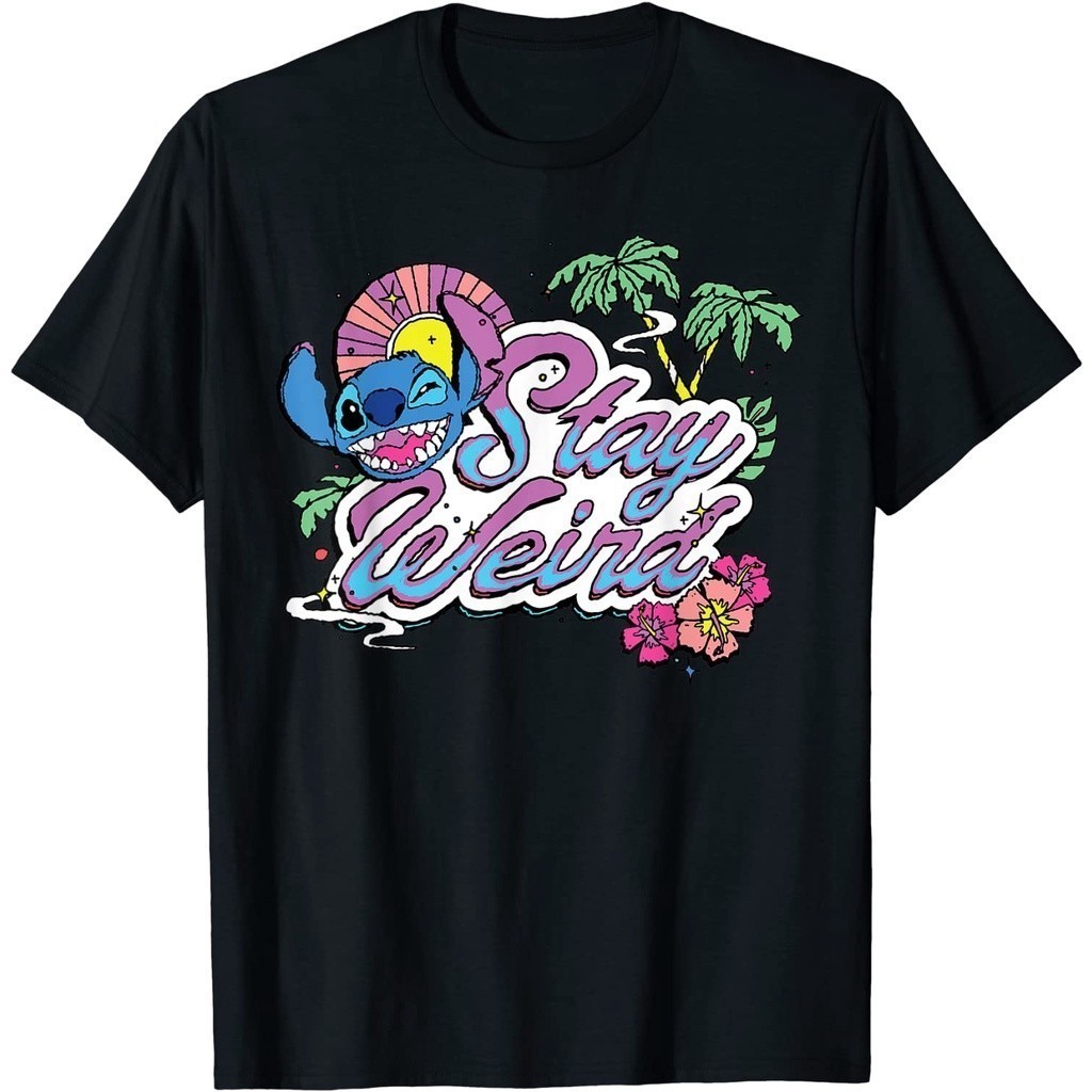 Pinky Project - Baju Kaos Disney Lilo & Stitch Stay Weird T-Shirt Premium Cotton Combed 24s Untuk Pr