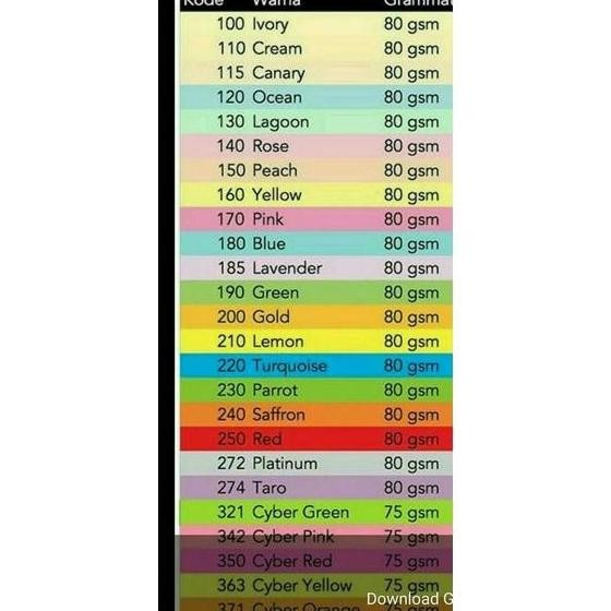 

BEBAS ONGKIR - KERTAS WARNA WARNI A4 80 GR SIDU SPECTRA GOLD SAFFRON LAVENDER
