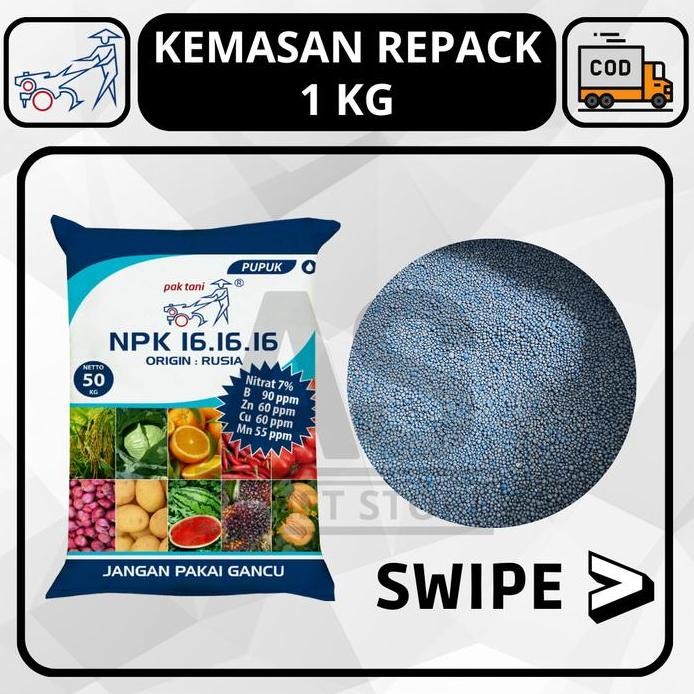 

Terlaris Pupuk Npk 16 16 16 Pak Tani Kemasan Repack 500G / 1 Kg Saprotan Utama