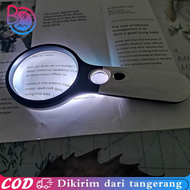 

Ready 2 In1 Lampu Kaca Pembesar Led Membaca Magnifying Glass Dengan Lampu