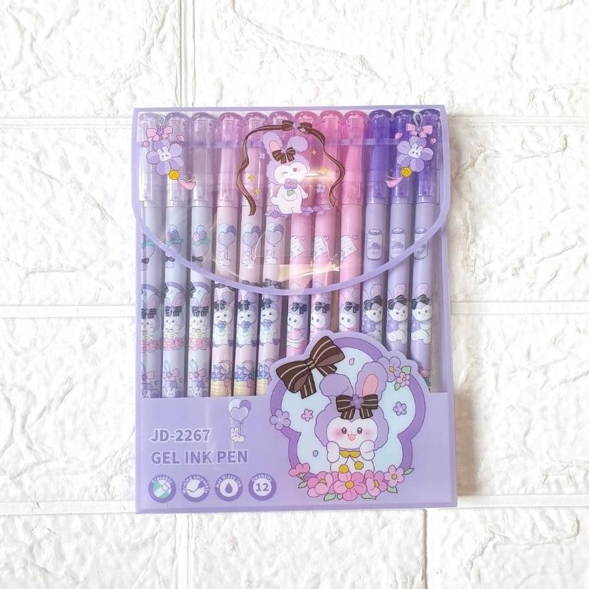 

Ready (12 Pcs) Gel Pen Hapus Fancy Karakter / Pulpen Gel Hapus