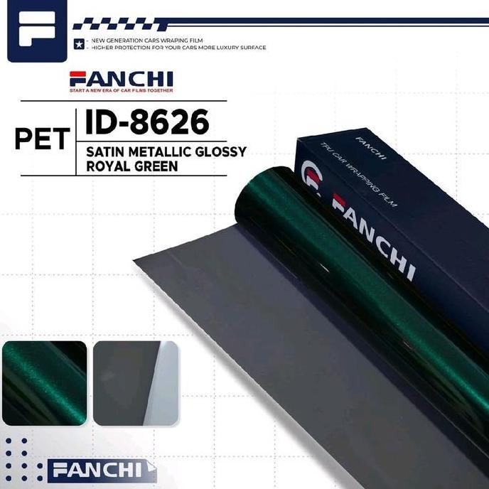 

Promo 50CM Sticker FANCHI ID-8626 Satin Metallic Glossy Royal Green PET per 50CM COD