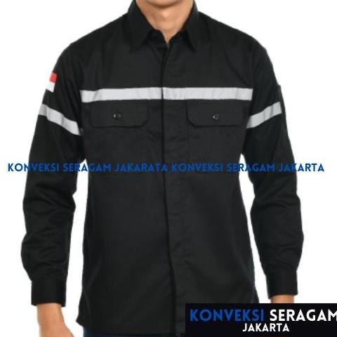 JUMBO - Baju Wearpack Kemeja Safety K3 Proyek Tambang Lengan Panjang