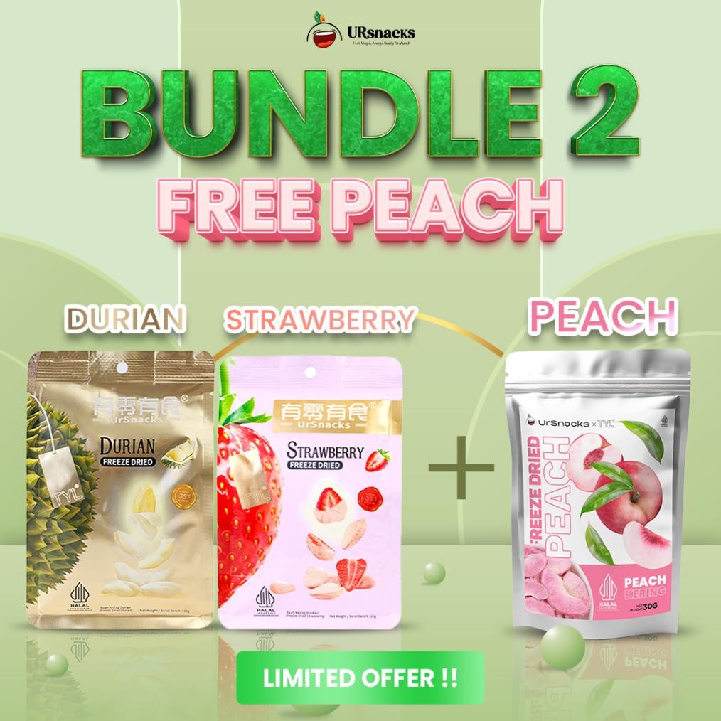 

Ready stok Terlaris URSNACKS Bundle Of 2 - Freeze Dried Keripik Sehat Strawberry + Durian Termurah