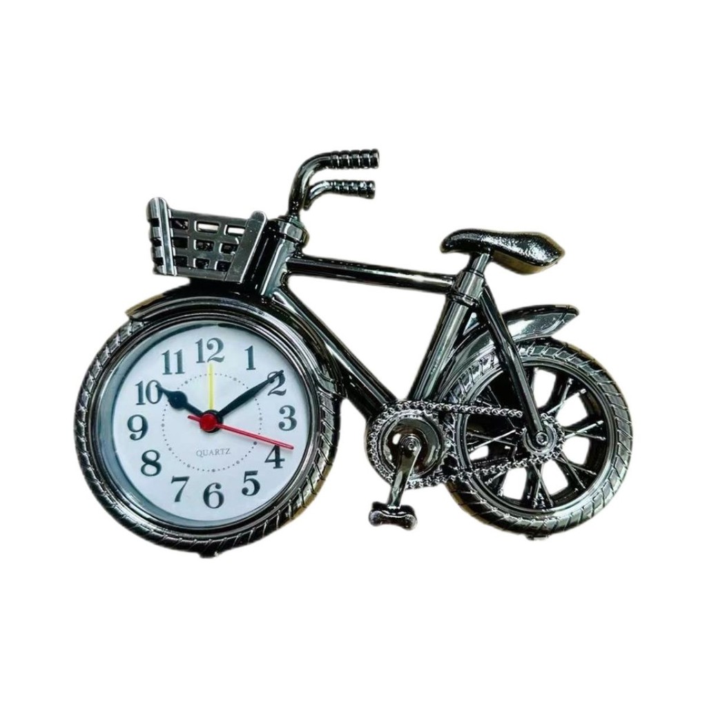 Non-Silent Jumping Seconds Retro Replica1:16Vintage Bicycle Model Clock with Alarm Function