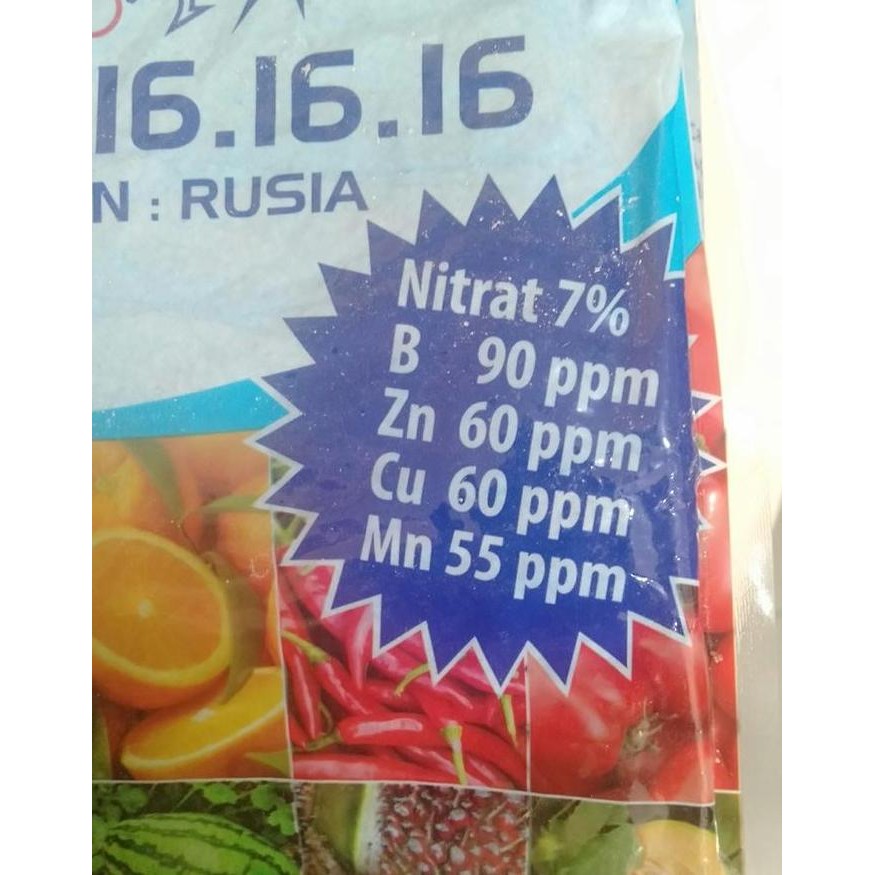 

Terlaris Pupuk Npk 16-16-16 Pak Tani Origin Rusia Kemasan 1Kg