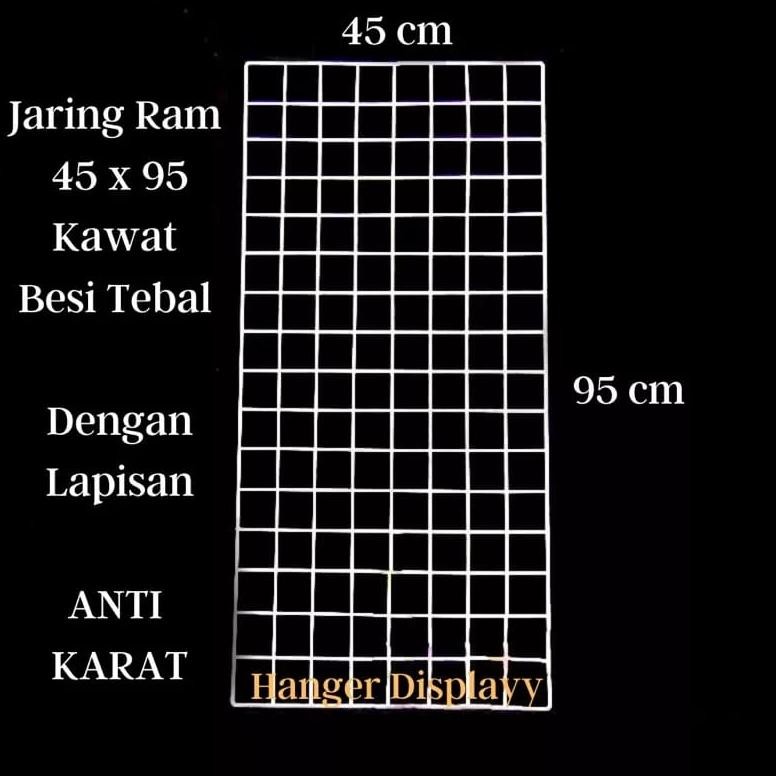 NEW NEW Ram Jaring Kawat Besi Dinding 95x45cm Gantungan