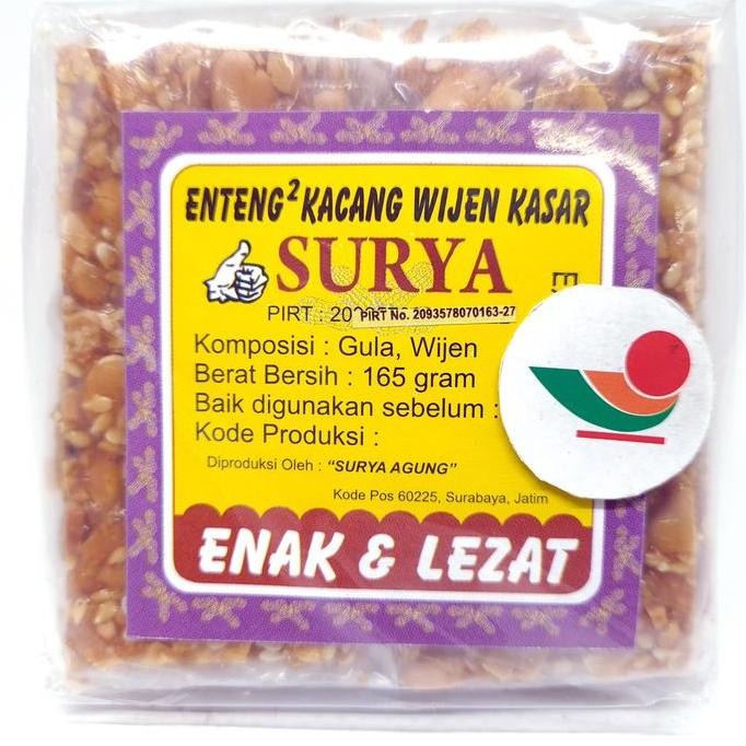 

Terlaris Surya Teng Enteng Kacang Wijen Kasar 165Gr | Ting Enting Gula Tanah