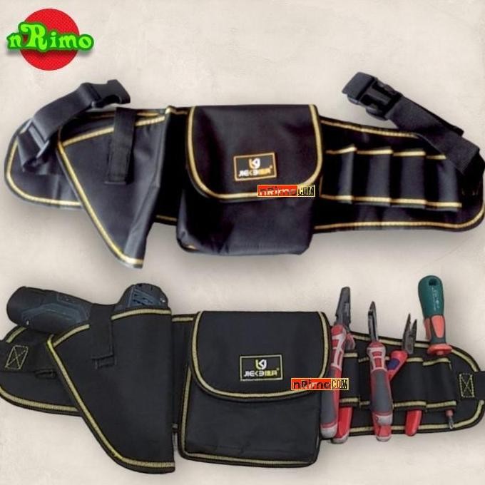 Tas Pinggang Perkakas Toolkit Tempat Bor Listrik Obeng Waist Tool Bag