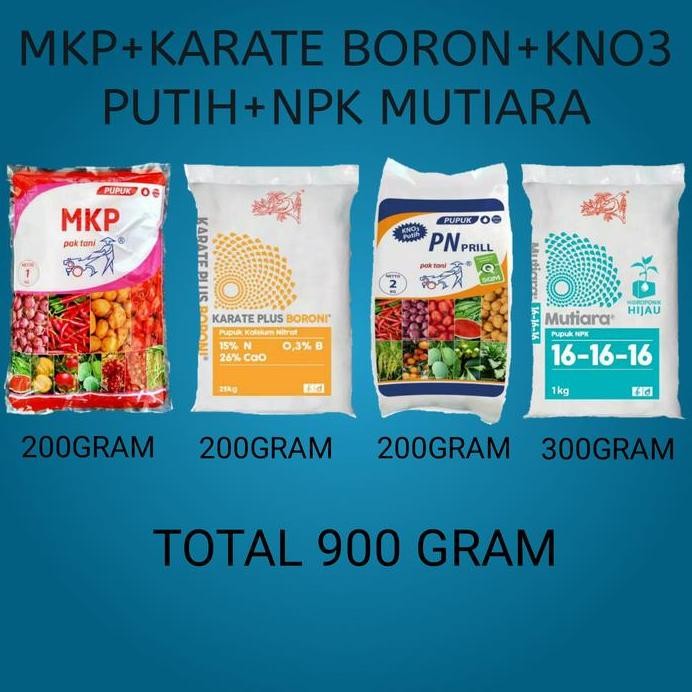 

Terlaris Mkp + Karate Boron + Kno3 Putih + Npk 161616 Paket Pupuk Anggur