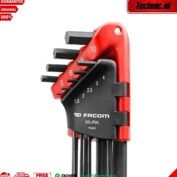 Terjangkau Facom Set 9 Pcs Kunci L Hex 83H.Jp9A Hex Key Set 83H.Jp9A Hand Tools Perkakas Bengkel Too