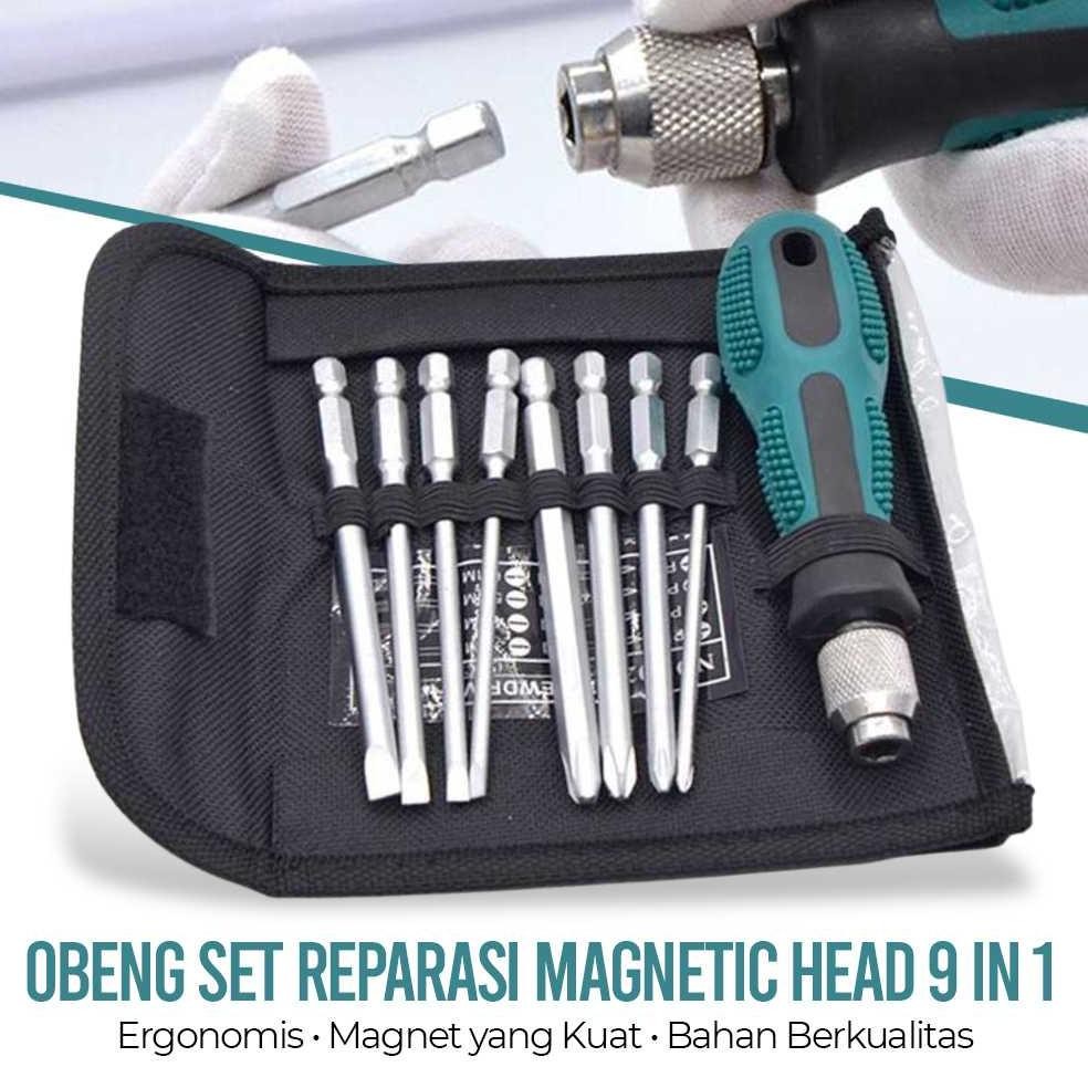 Terlaris Obeng Set Reparasi Magnetik Serbaguna 9 in 1 Obeng Bengkel Motor Lengkap Set Obeng Magnetic