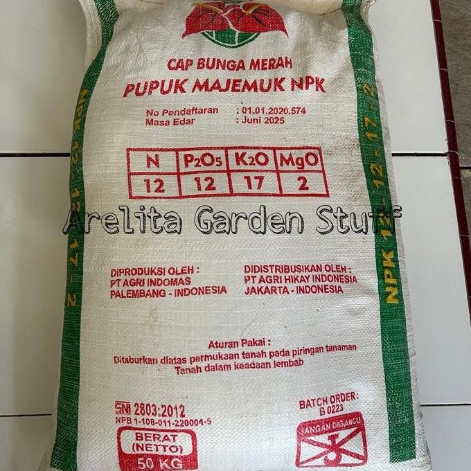 

Terlaris Npk 12-12-17-2 Bunga Merah 50Kg