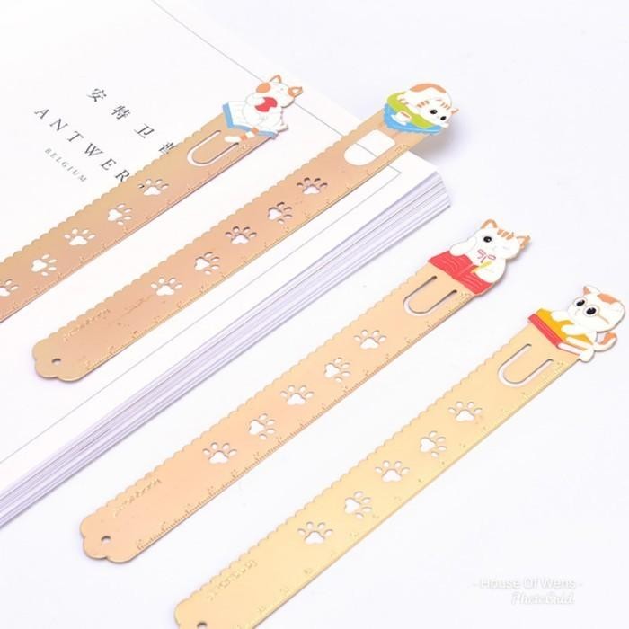 

Kitty Love Reading Metal Ruler - Penggaris Dan Pembatas Buku